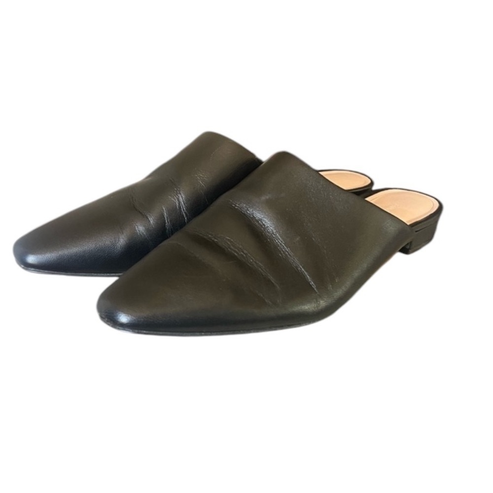 Banana Republic Black Leather Pointed Mule Flats